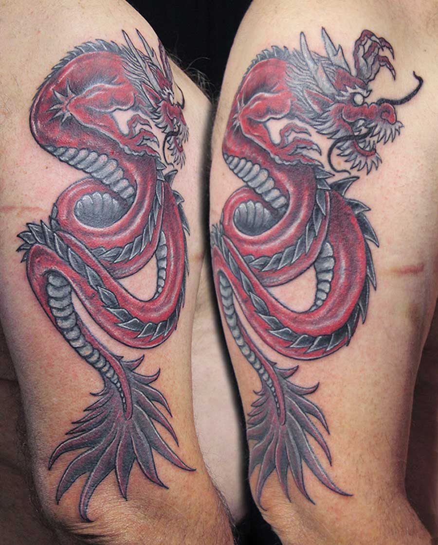 dragon cover : mise en couleur du dragon rouge